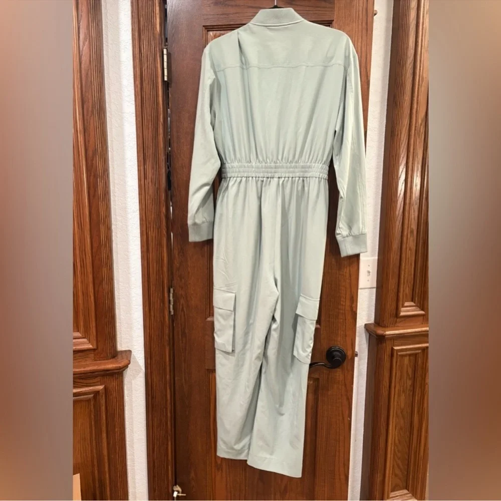 Steve Madden $119 Alena Jumpsuit Misty Jade High Rise Straight Leg Cargo Small - Picture 3 of 12
